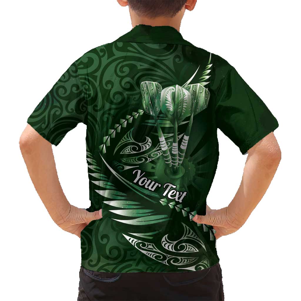 Personalised All Green New Zealand Darts Family Matching Off Shoulder Maxi Dress and Hawaiian Shirt Aoteroa Fern Maori Galaxy Style LT14 - Polynesian Pride