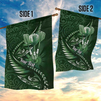 Personalised All Green New Zealand Darts Garden Flag Aoteroa Fern Maori Galaxy Style LT14 - Polynesian Pride