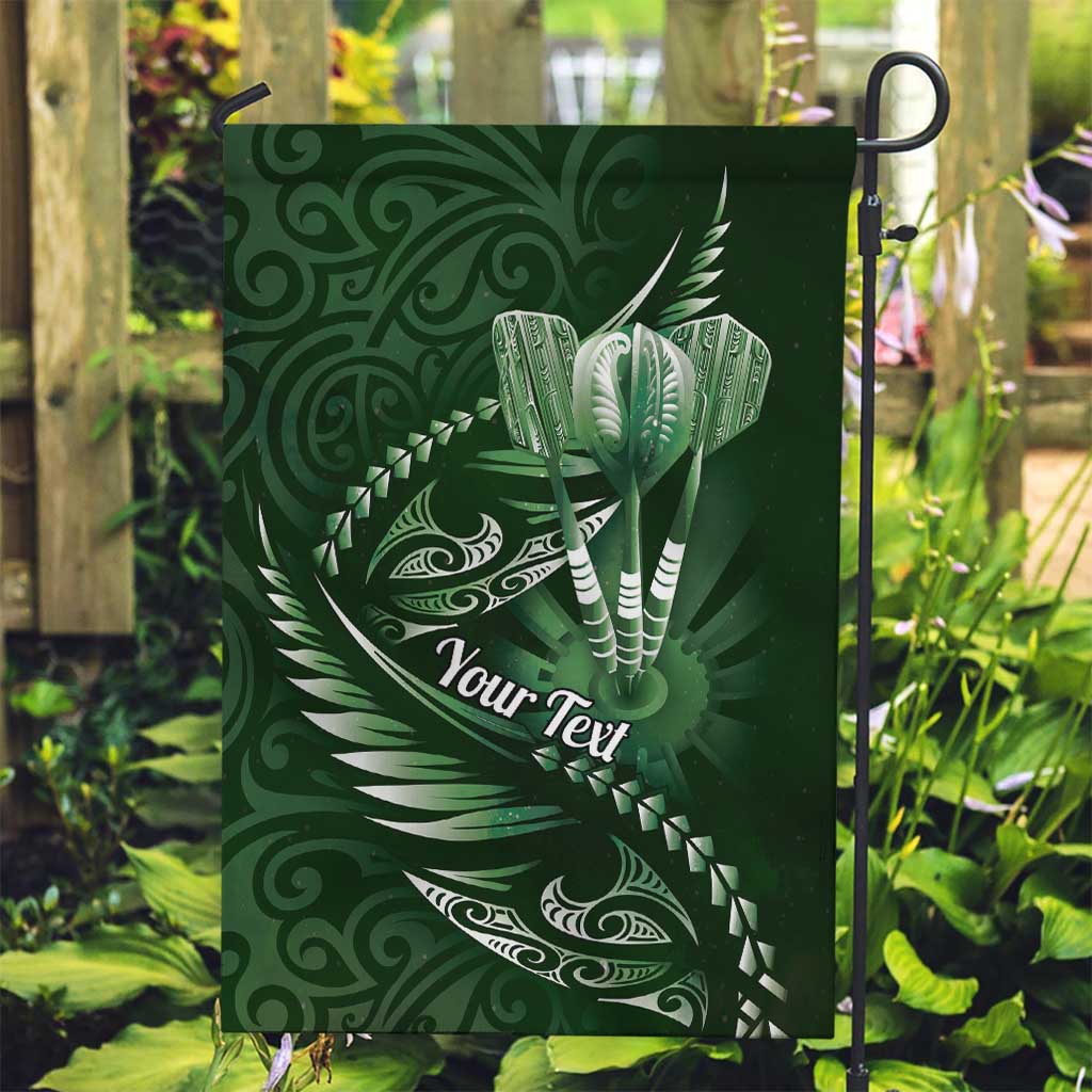 Personalised All Green New Zealand Darts Garden Flag Aoteroa Fern Maori Galaxy Style LT14 Garden Flag Green - Polynesian Pride