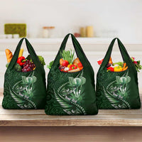 Personalised All Green New Zealand Darts Grocery Bag Aoteroa Fern Maori Galaxy Style LT14 3-pack One Size Green - Polynesian Pride