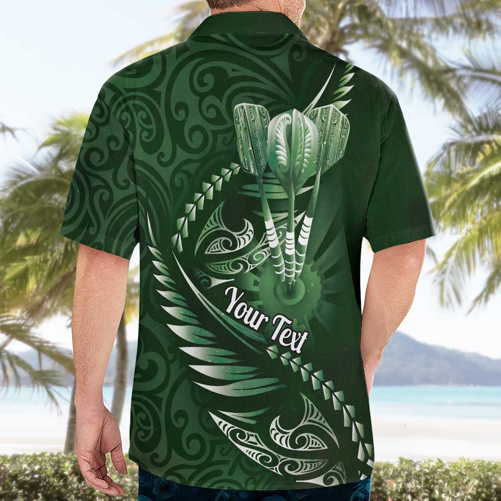 Personalised All Green New Zealand Darts Hawaiian Shirt Aoteroa Fern Maori Galaxy Style LT14 - Polynesian Pride