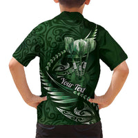 Personalised All Green New Zealand Darts Hawaiian Shirt Aoteroa Fern Maori Galaxy Style LT14 - Polynesian Pride