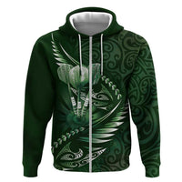 Personalised All Green New Zealand Darts Hoodie Aoteroa Fern Maori Galaxy Style