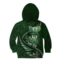 Personalised All Green New Zealand Darts Kid Hoodie Aoteroa Fern Maori Galaxy Style LT14 - Polynesian Pride