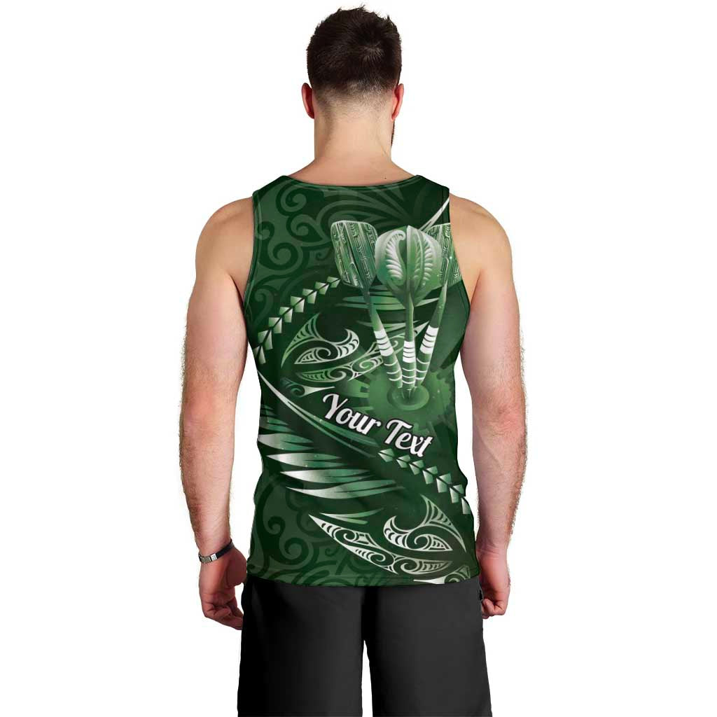 Personalised All Green New Zealand Darts Men Tank Top Aoteroa Fern Maori Galaxy Style LT14 - Polynesian Pride