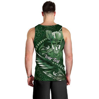 Personalised All Green New Zealand Darts Men Tank Top Aoteroa Fern Maori Galaxy Style LT14 - Polynesian Pride