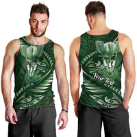 Personalised All Green New Zealand Darts Men Tank Top Aoteroa Fern Maori Galaxy Style LT14 - Polynesian Pride