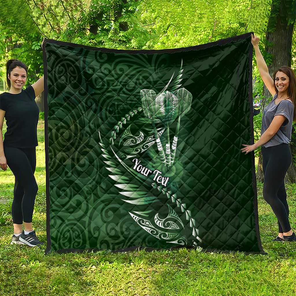 Personalised All Green New Zealand Darts Quilt Aoteroa Fern Maori Galaxy Style LT14 - Polynesian Pride