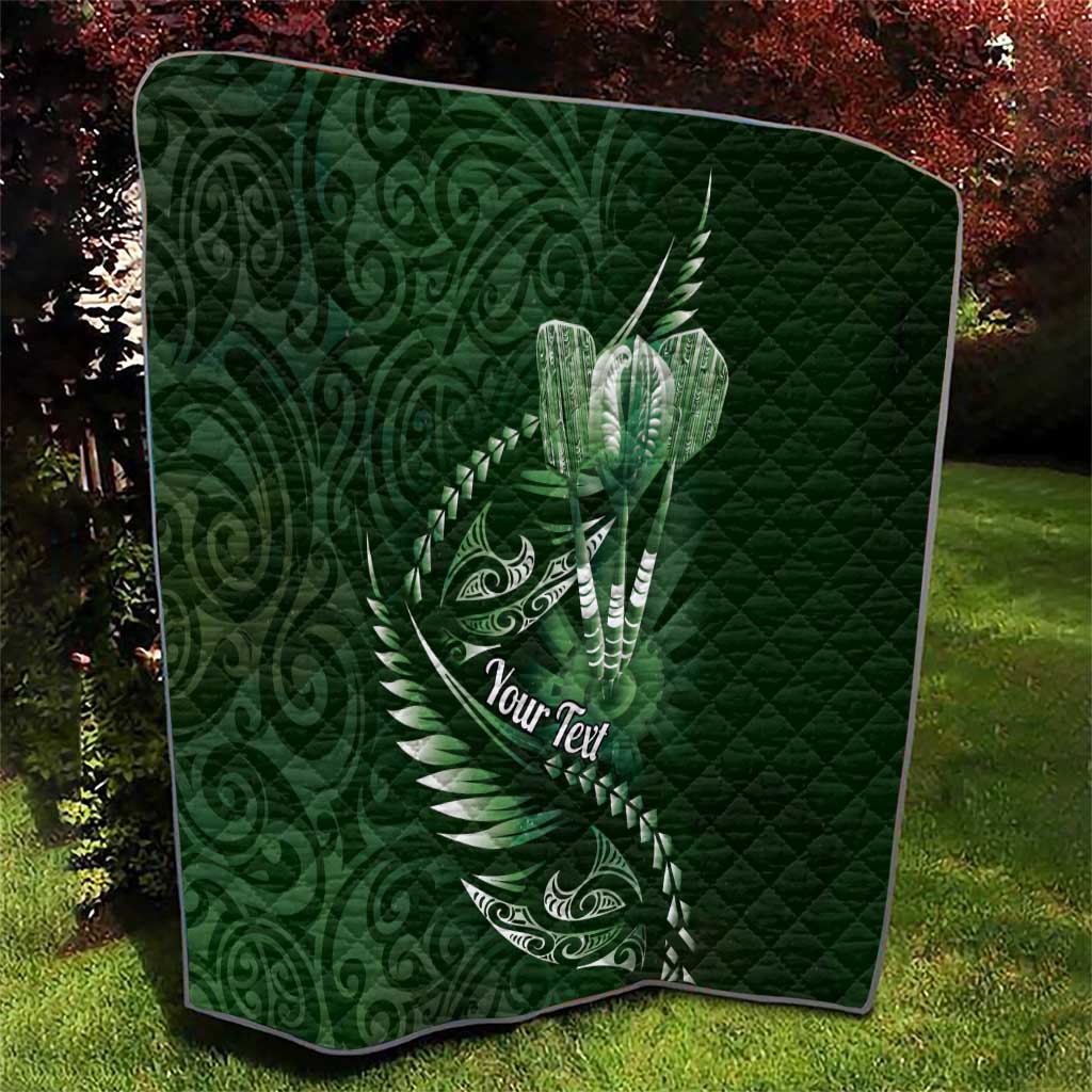 Personalised All Green New Zealand Darts Quilt Aoteroa Fern Maori Galaxy Style LT14 - Polynesian Pride