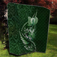 Personalised All Green New Zealand Darts Quilt Aoteroa Fern Maori Galaxy Style LT14 - Polynesian Pride