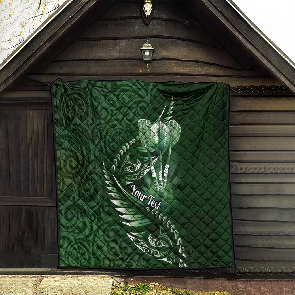 Personalised All Green New Zealand Darts Quilt Aoteroa Fern Maori Galaxy Style LT14 - Polynesian Pride