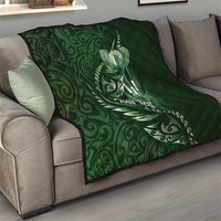 Personalised All Green New Zealand Darts Quilt Aoteroa Fern Maori Galaxy Style LT14 - Polynesian Pride