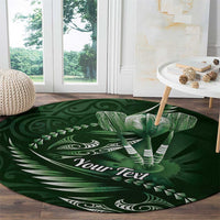 Personalised All Green New Zealand Darts Round Carpet Aoteroa Fern Maori Galaxy Style LT14 - Polynesian Pride