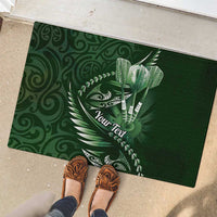 Personalised All Green New Zealand Darts Rubber Doormat Aoteroa Fern Maori Galaxy Style LT14 - Polynesian Pride