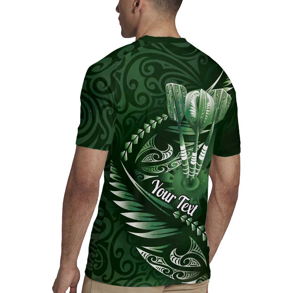 Personalised All Green New Zealand Darts Rugby Jersey Aoteroa Fern Maori Galaxy Style LT14 - Polynesian Pride