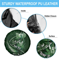 Personalised All Green New Zealand Darts Spare Tire Cover Aoteroa Fern Maori Galaxy Style LT14 - Polynesian Pride