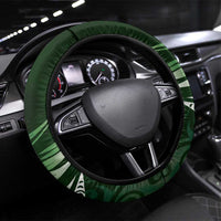 All Green New Zealand Darts Steering Wheel Cover Aoteroa Fern Maori Galaxy Style LT14 Universal Fit Green - Polynesian Pride