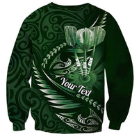 Personalised All Green New Zealand Darts Sweatshirt Aoteroa Fern Maori Galaxy Style LT14 - Polynesian Pride