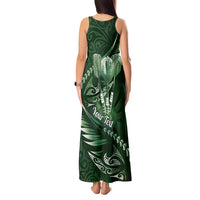 Personalised All Green New Zealand Darts Tank Maxi Dress Aoteroa Fern Maori Galaxy Style LT14 - Polynesian Pride