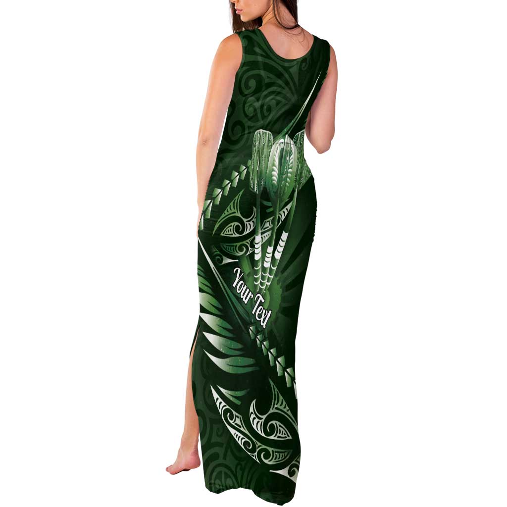 Personalised All Green New Zealand Darts Tank Maxi Dress Aoteroa Fern Maori Galaxy Style LT14 - Polynesian Pride