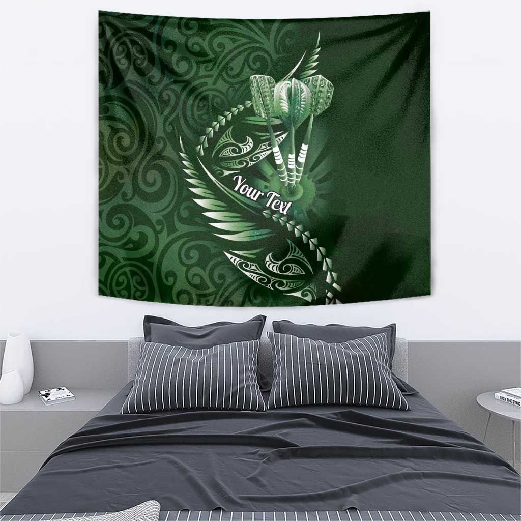 Personalised All Green New Zealand Darts Tapestry Aoteroa Fern Maori Galaxy Style LT14 - Polynesian Pride