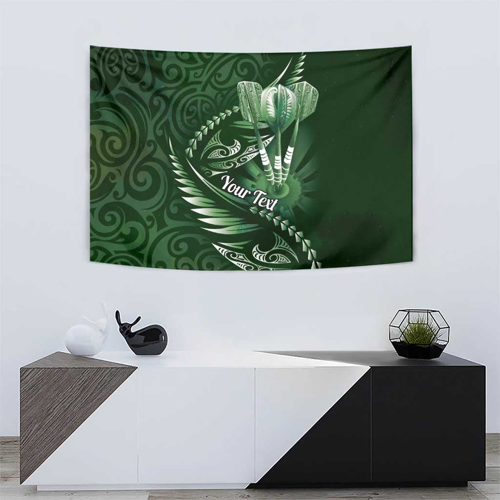 Personalised All Green New Zealand Darts Tapestry Aoteroa Fern Maori Galaxy Style LT14 - Polynesian Pride