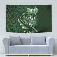 Personalised All Green New Zealand Darts Tapestry Aoteroa Fern Maori Galaxy Style LT14 - Polynesian Pride