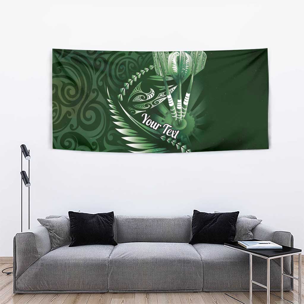 Personalised All Green New Zealand Darts Tapestry Aoteroa Fern Maori Galaxy Style LT14 - Polynesian Pride
