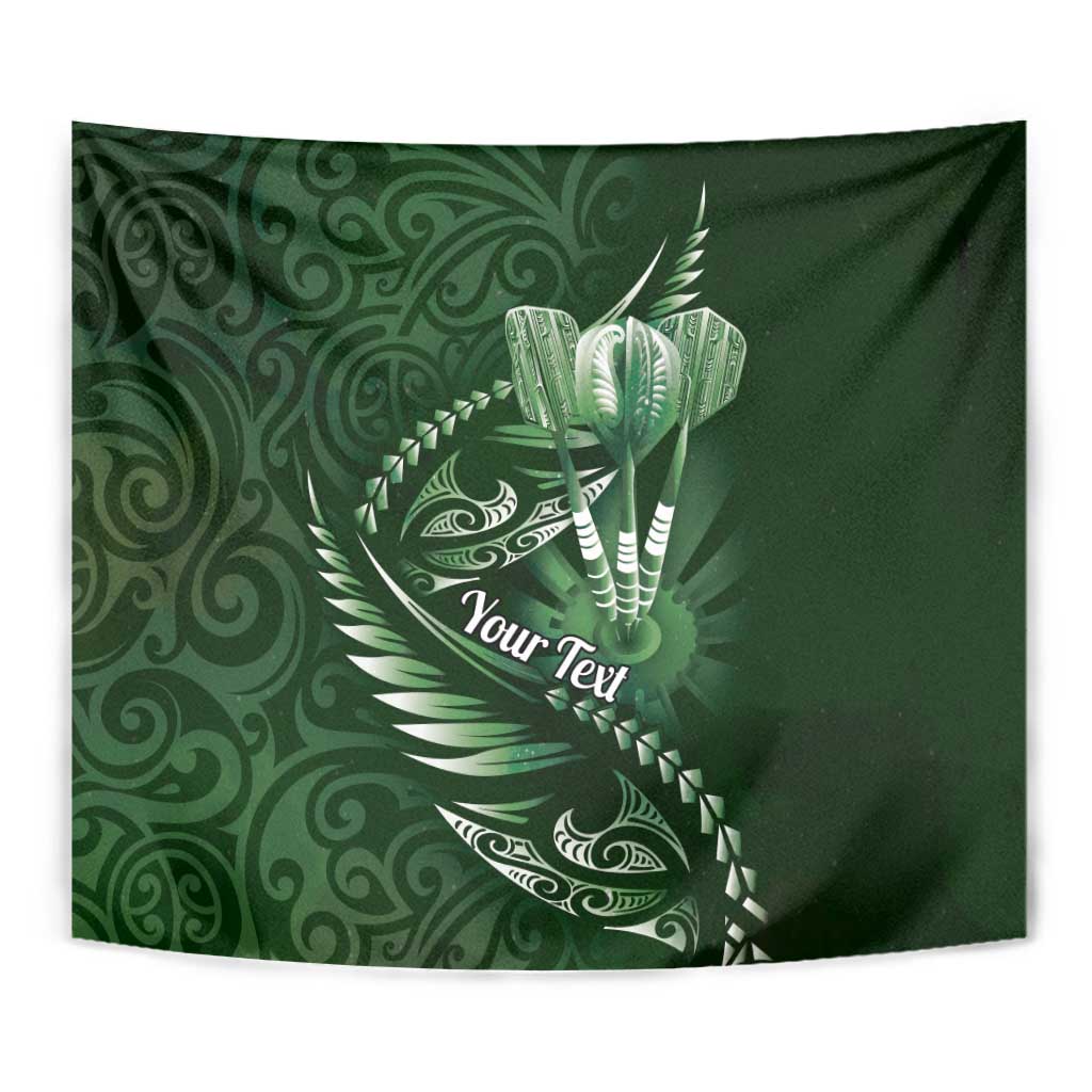 Personalised All Green New Zealand Darts Tapestry Aoteroa Fern Maori Galaxy Style LT14 - Polynesian Pride