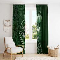 Personalised All Green New Zealand Darts Window Curtain Aoteroa Fern Maori Galaxy Style LT14 - Polynesian Pride