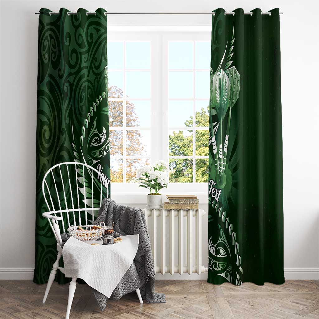 Personalised All Green New Zealand Darts Window Curtain Aoteroa Fern Maori Galaxy Style LT14 - Polynesian Pride