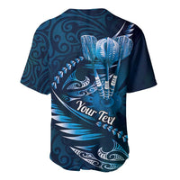 Personalised All Blue New Zealand Darts Baseball Jersey Aoteroa Fern Maori Galaxy Style LT14 - Polynesian Pride