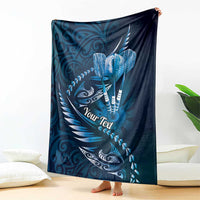Personalised All Blue New Zealand Darts Blanket Aoteroa Fern Maori Galaxy Style LT14 - Polynesian Pride