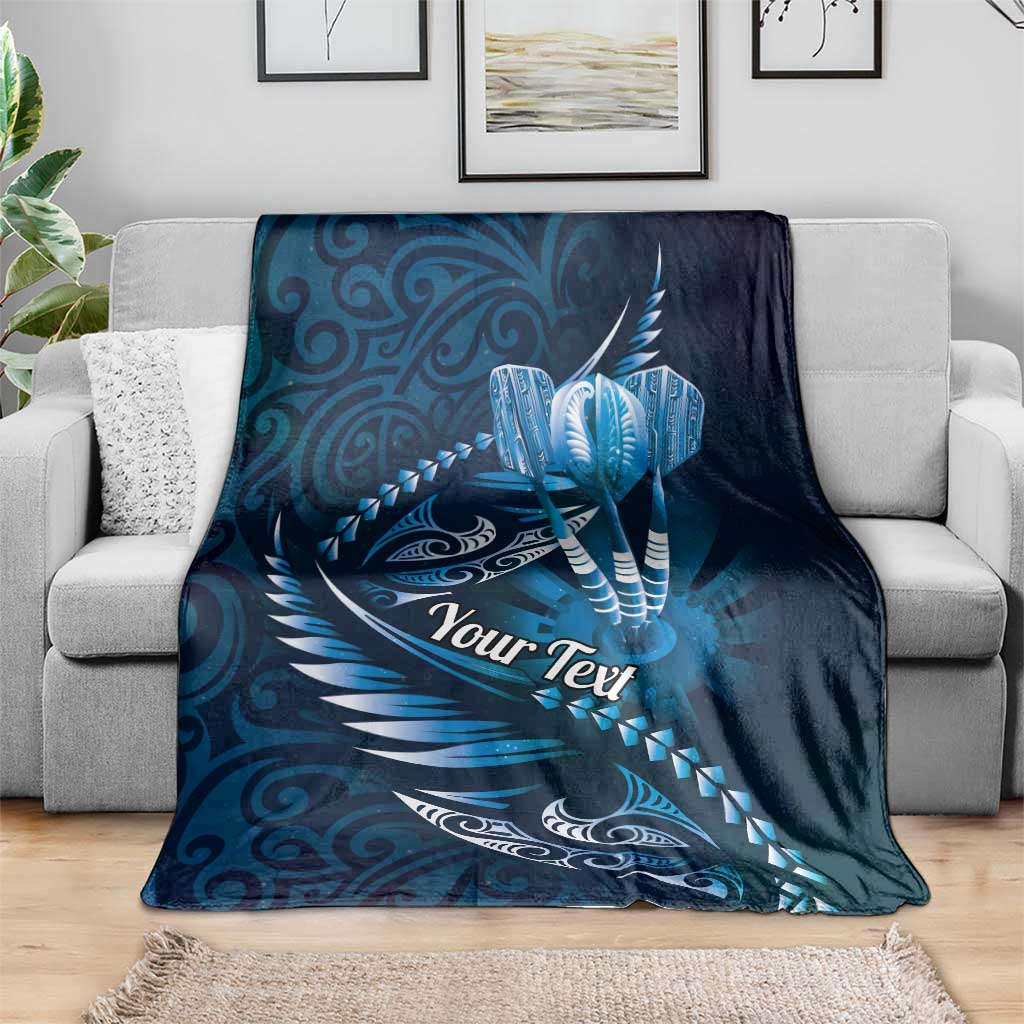 Personalised All Blue New Zealand Darts Blanket Aoteroa Fern Maori Galaxy Style LT14 - Polynesian Pride