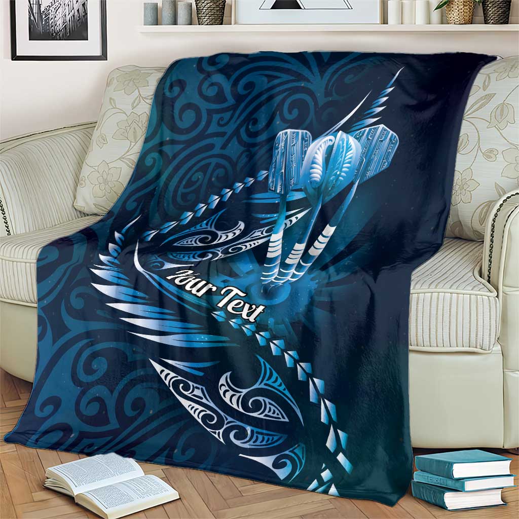 Personalised All Blue New Zealand Darts Blanket Aoteroa Fern Maori Galaxy Style LT14 - Polynesian Pride