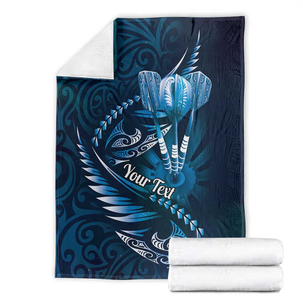 Personalised All Blue New Zealand Darts Blanket Aoteroa Fern Maori Galaxy Style LT14 - Polynesian Pride