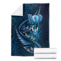 Personalised All Blue New Zealand Darts Blanket Aoteroa Fern Maori Galaxy Style LT14 - Polynesian Pride