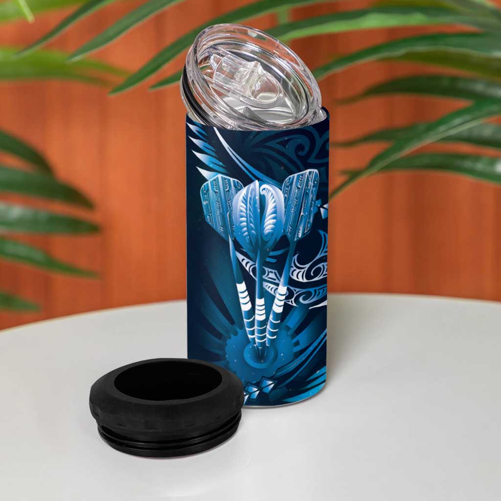 All Blue New Zealand Darts 4 in 1 Can Cooler Tumbler Aoteroa Fern Maori Galaxy Style LT14 - Polynesian Pride