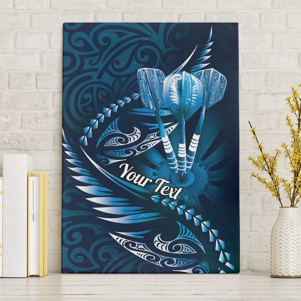 Personalised All Blue New Zealand Darts Canvas Wall Art Aoteroa Fern Maori Galaxy Style LT14 Without Frame Blue - Polynesian Pride