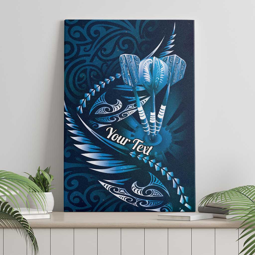 Personalised All Blue New Zealand Darts Canvas Wall Art Aoteroa Fern Maori Galaxy Style LT14 - Polynesian Pride