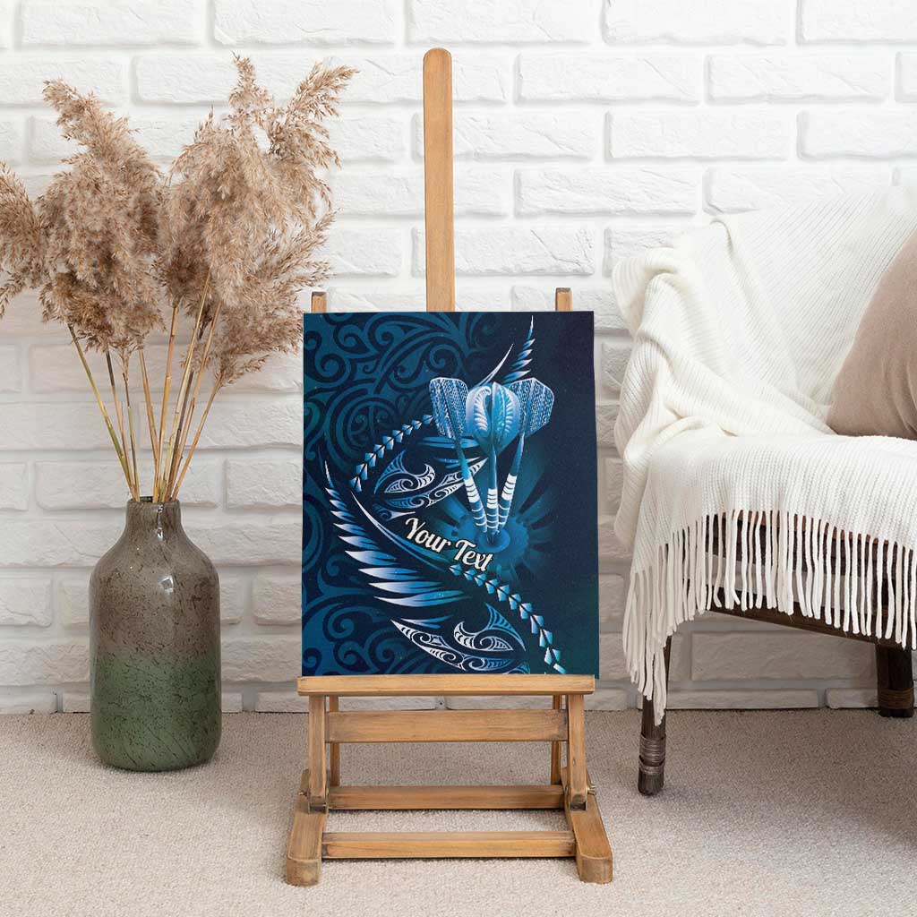 Personalised All Blue New Zealand Darts Canvas Wall Art Aoteroa Fern Maori Galaxy Style LT14 - Polynesian Pride
