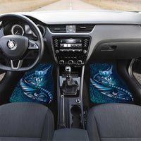 Personalised All Blue New Zealand Darts Car Mats Aoteroa Fern Maori Galaxy Style LT14 Set 2pcs - Front Blue - Polynesian Pride