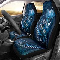 Personalised All Blue New Zealand Darts Car Seat Cover Aoteroa Fern Maori Galaxy Style LT14 - Polynesian Pride