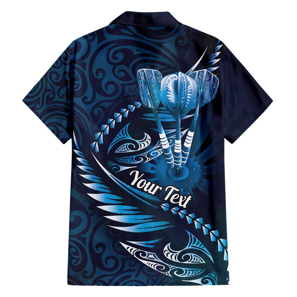 Personalised All Blue New Zealand Darts Family Matching Summer Maxi Dress and Hawaiian Shirt Aoteroa Fern Maori Galaxy Style LT14 - Polynesian Pride