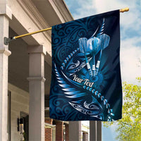 Personalised All Blue New Zealand Darts Garden Flag Aoteroa Fern Maori Galaxy Style LT14 House Flag Blue - Polynesian Pride