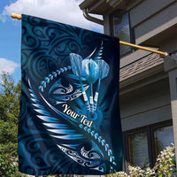 Personalised All Blue New Zealand Darts Garden Flag Aoteroa Fern Maori Galaxy Style LT14 - Polynesian Pride