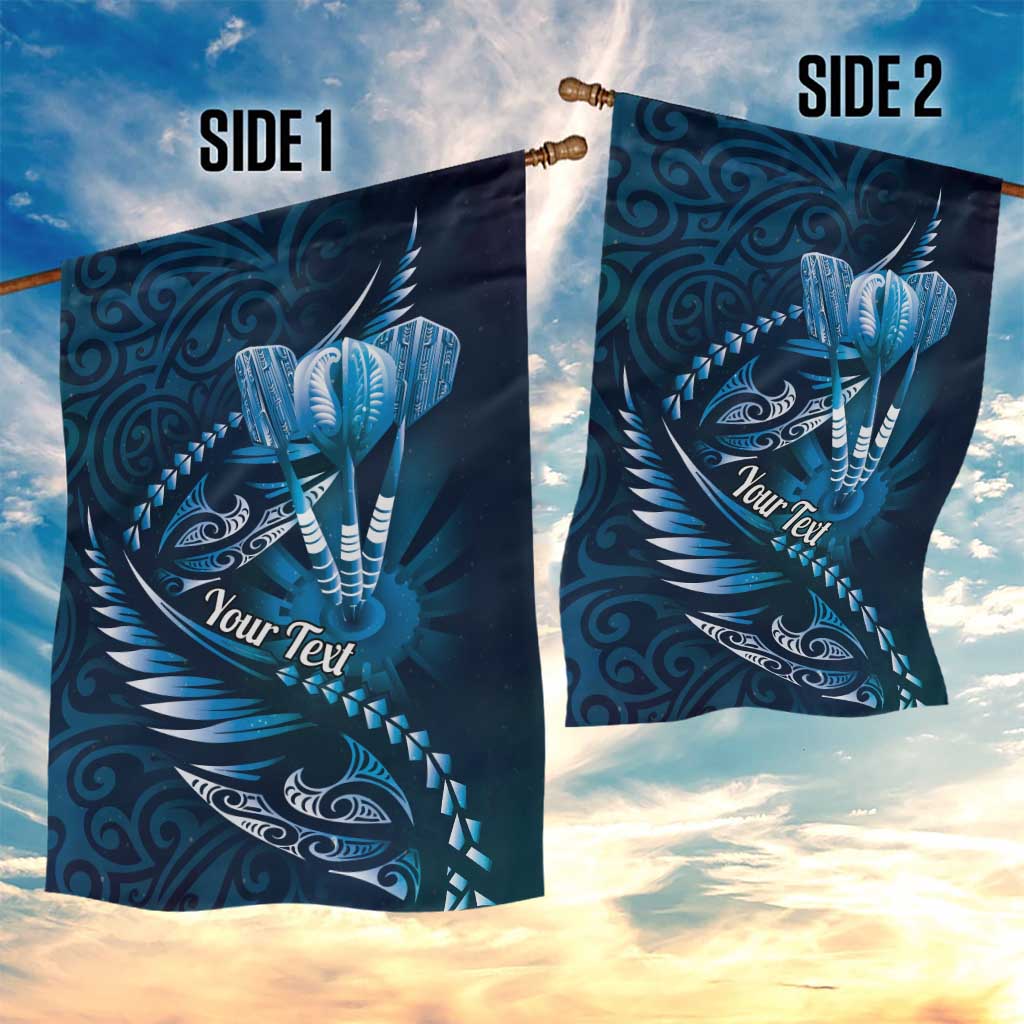 Personalised All Blue New Zealand Darts Garden Flag Aoteroa Fern Maori Galaxy Style LT14 - Polynesian Pride