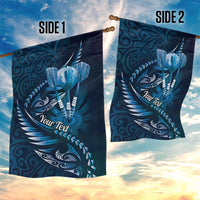 Personalised All Blue New Zealand Darts Garden Flag Aoteroa Fern Maori Galaxy Style LT14 - Polynesian Pride