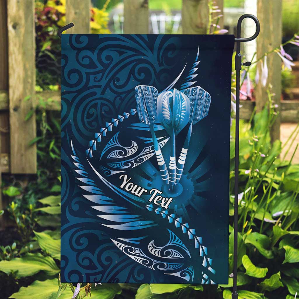 Personalised All Blue New Zealand Darts Garden Flag Aoteroa Fern Maori Galaxy Style LT14 Garden Flag Blue - Polynesian Pride