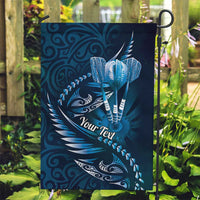 Personalised All Blue New Zealand Darts Garden Flag Aoteroa Fern Maori Galaxy Style LT14 Garden Flag Blue - Polynesian Pride
